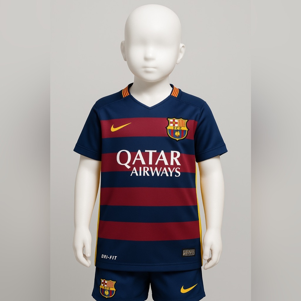 2 Nike Kids FC Barcelona Striped Jersey - Neymar Jr #11 & Messi #10